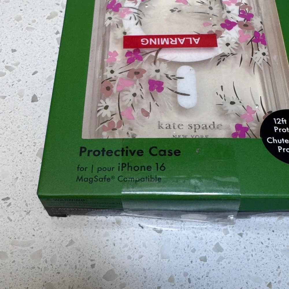 Kate Spade New York iPhone 16 Case MagSafe Floral Protective Clear Pink Flower